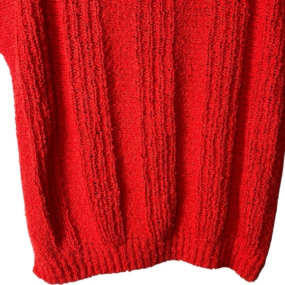 Vintage Organically Grown Sweaters Knit Sweater Cropped Red Soft Acrylic Holiday - Picture 9 of 12